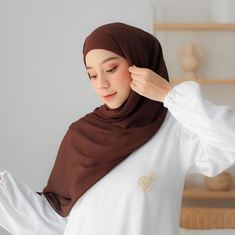 Koyu Hijab Pashmina Iner Shiena New