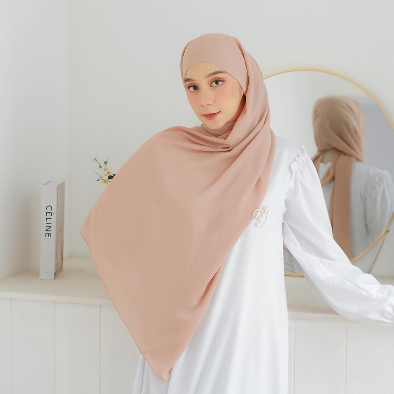 Koyu Hijab Pashmina Ceruti Tali Shafia Melayu